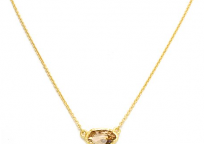 New Product - Matte Gold Necklace with Topaz Crystal Pendant - Quantum EMF Protectors