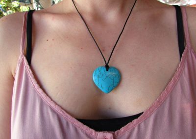 New Product - Quantum EMF Infused Natural Blue Turquoise Heart Pendent Quantum Neutralizer - Quantum EMF Protectors