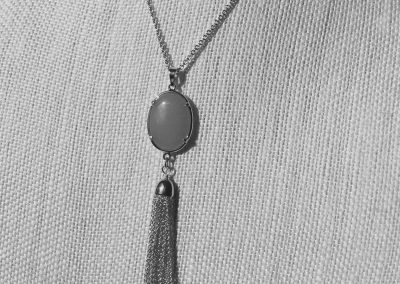 81 Amethyst Semi-Precious Pendant with Tassel Necklace Length: 30"  Stone: Semi-Precious - Quantum EMF Protectors