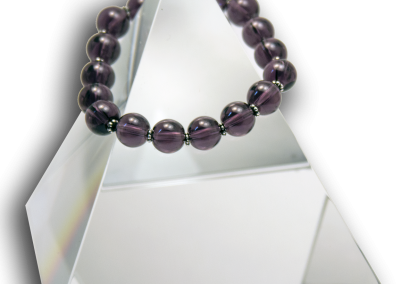 147 New Product - EMF Harmonizing Jewelry Smokey Quartz Globe Purple - Quantum EMF Protectors