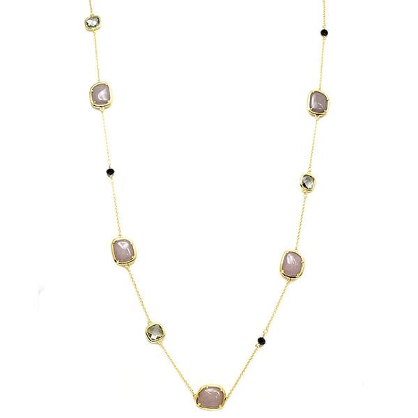 New Product - Gold Chain with Semi Precious Stone Stations Approx: 36" - Quantum EMF Protectors