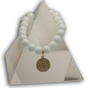 136 New Product - EMF Harmonizing Bracelet White Coral Medalion - Quantum EMF Protectors